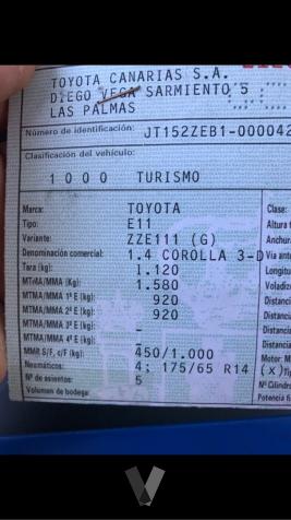 TOYOTA Corolla V LINEA TERRA START COUPE -99