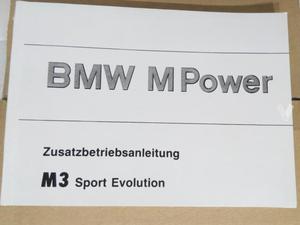 BMW M3 e30 SPORT EVO MANUAL PROPIETARIO