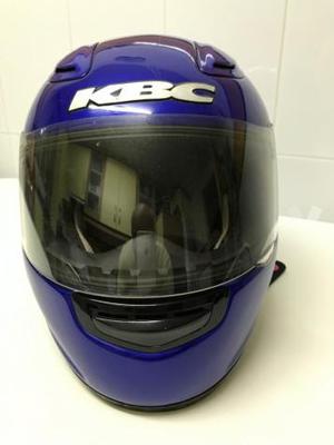 Casco integral de moto marca KBC color azul