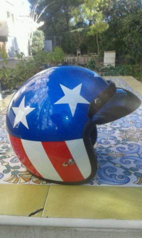 casco de moto nuevo bandera americana, talla M