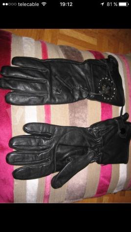 Guantes cuero moto